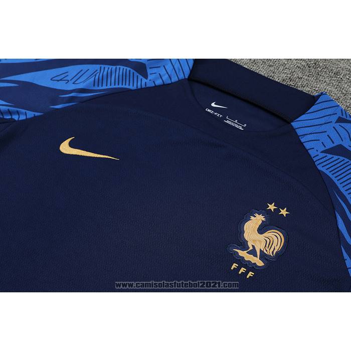 Fato de Treino Franca Manga Curta 2022-2023 Azul - Calcas Curta
